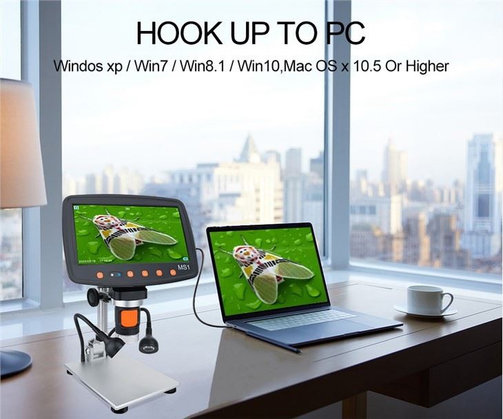 Digital USB Microscope 7.0 Inch LCD 32GB TF Card