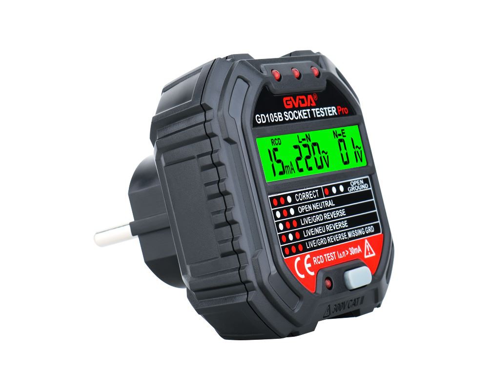 RCD (oswa GFCI) Tès tèsteur priz