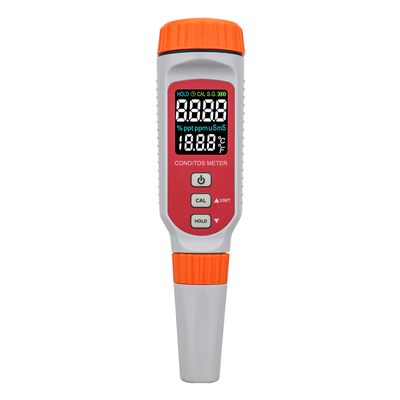 Rechargeable 3 nan 1 konduktivite TDS Tanperati Meter